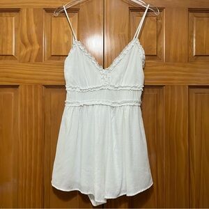 Miami White Ruffled Jumpsuit